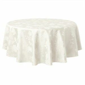 new Autumn Medley IVORY Damask Fabric 90 inch Round Tablecloth (Seats 6 to 8)